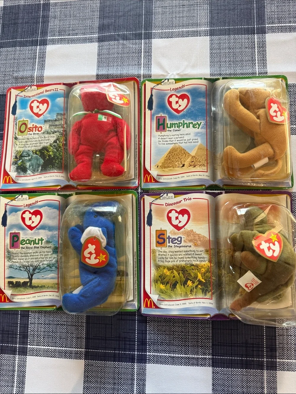Ty Beanie Baby Assorted Plush Set — Blue, Red, Yellow, White, Brown, Green Lot